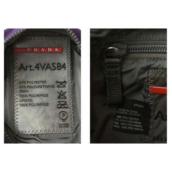 Prada Sport shoulder bag pouch Pop nylon prune gray white - Picture 3 of 11